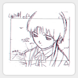 Lain Iwakura 3D Sketch 001 - Black on White Sticker